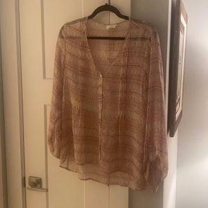 Urban Outfitters Pink Sheer Blouse